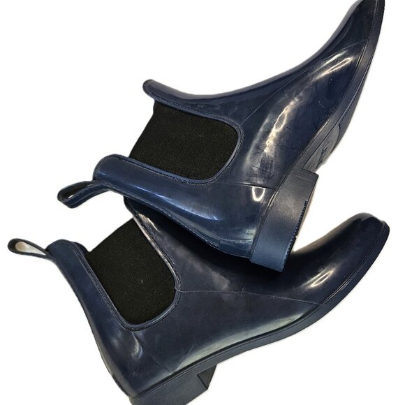 Bass Navy Blue Chic Casual Y2K Women's Rubber Ankle Rain Boots Size 9M - Picture 5 of 8